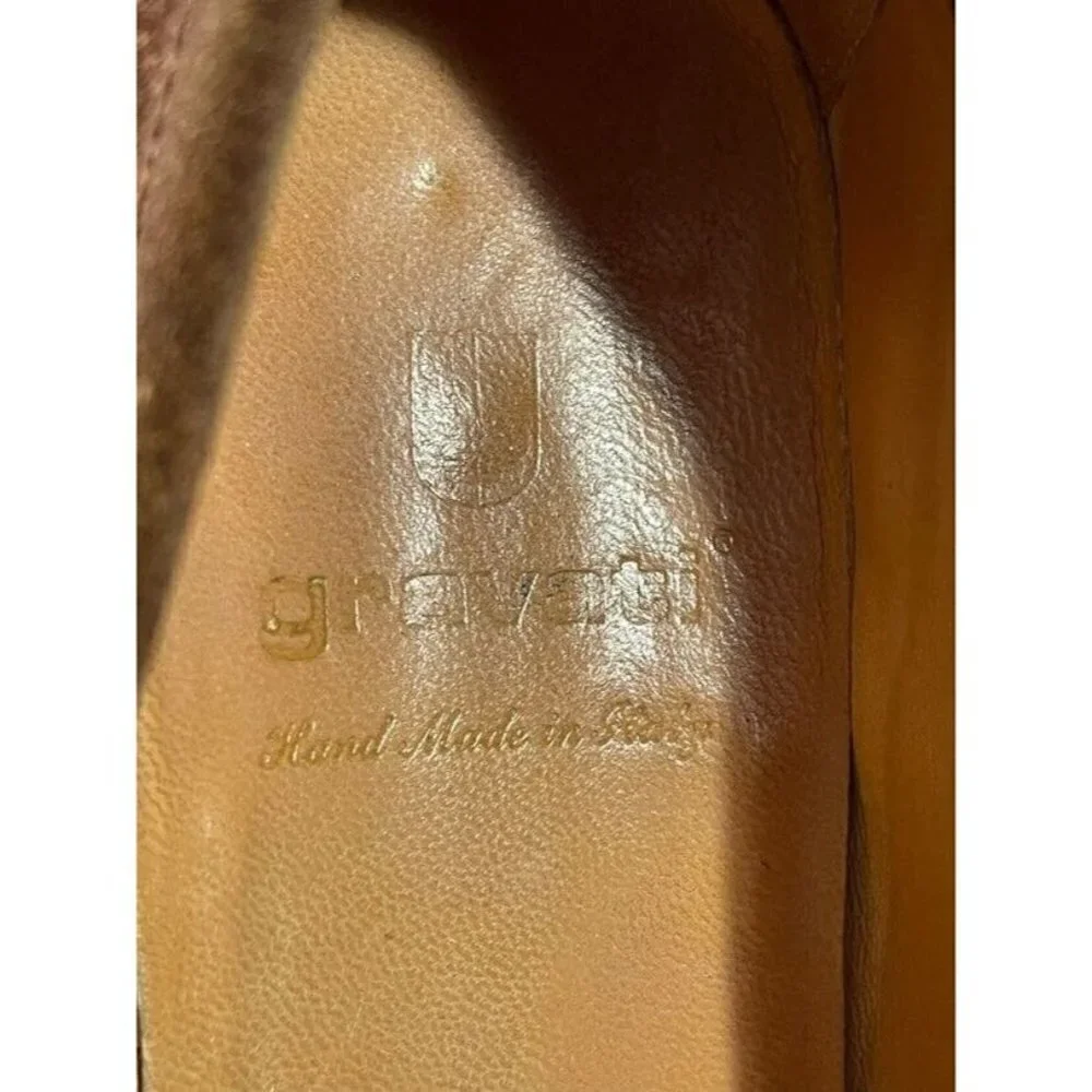Gravati 16063 Mens Slip On Loafer Moccasins Suede‎ Brown Leather Size 10 Medium